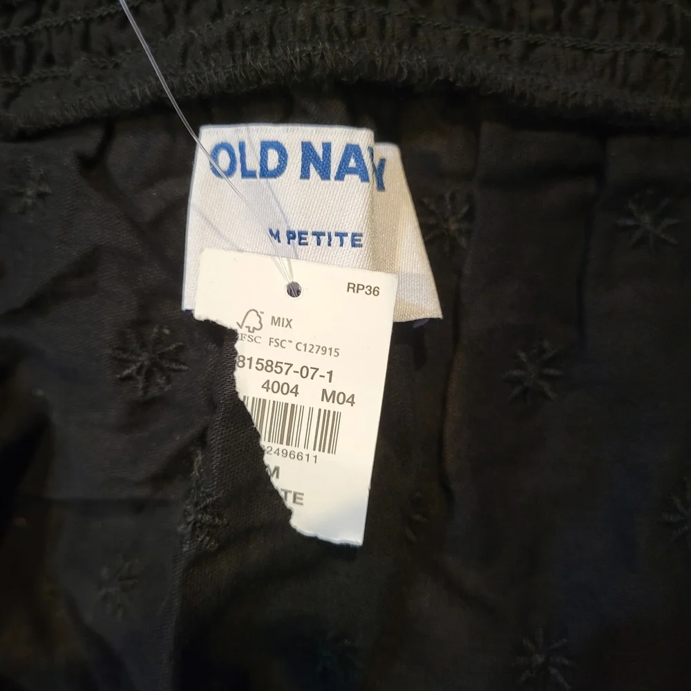 NWT Old Navy Black Floral Square Neck Ruffled Dress | Sz Medium Petite - Picture 5 of 6
